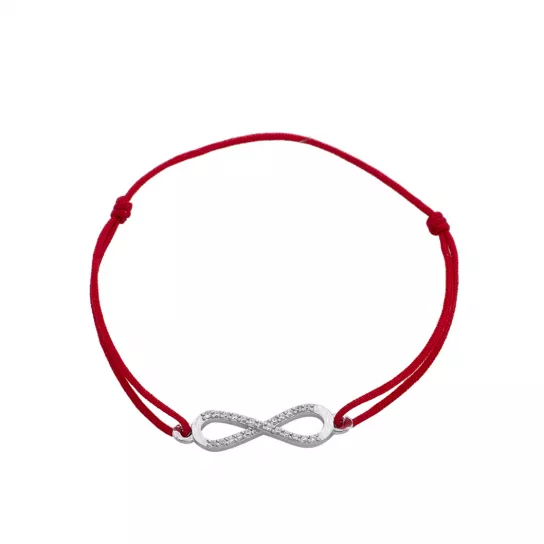 Браслет с фианитом из серебра