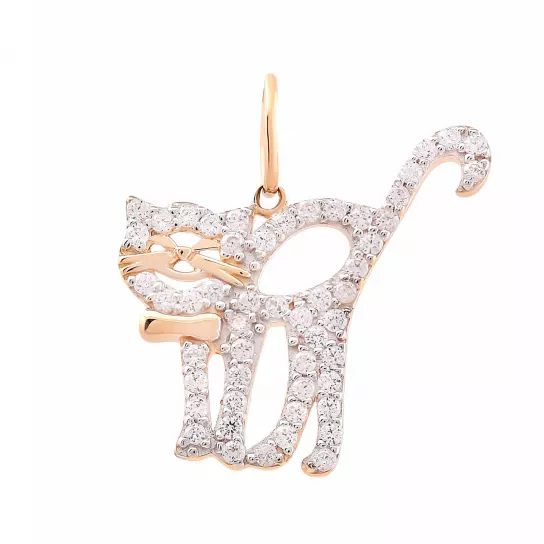 Подвеска с фианитом из золота