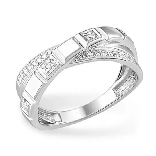 Кольцо с фианитом из серебра