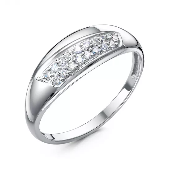 Кольцо с фианитом из серебра