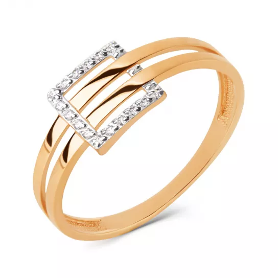 Кольцо с фианитом из золота