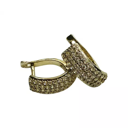 Серьги с фианитом из серебра