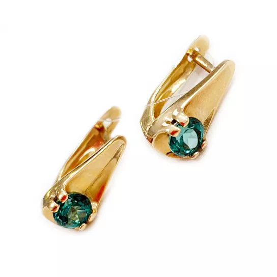 Серьги с кварцем из золота