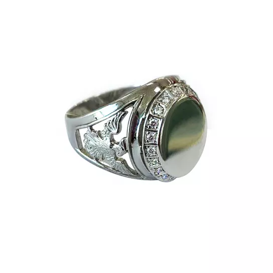 Кольцо с фианитом из серебра