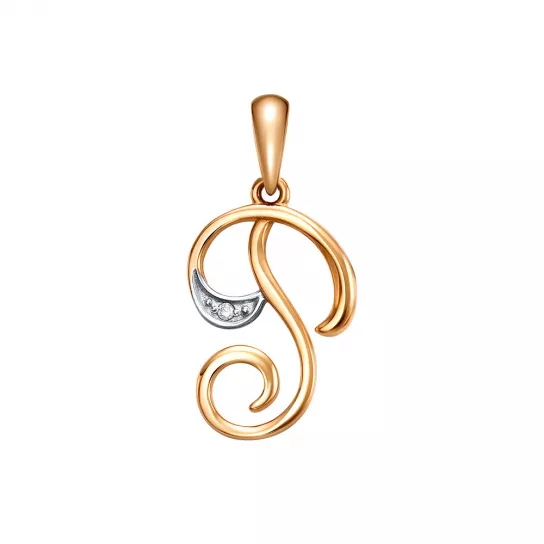 Подвеска с фианитом из золота