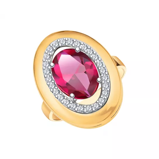 Кольцо с фианитом из золота