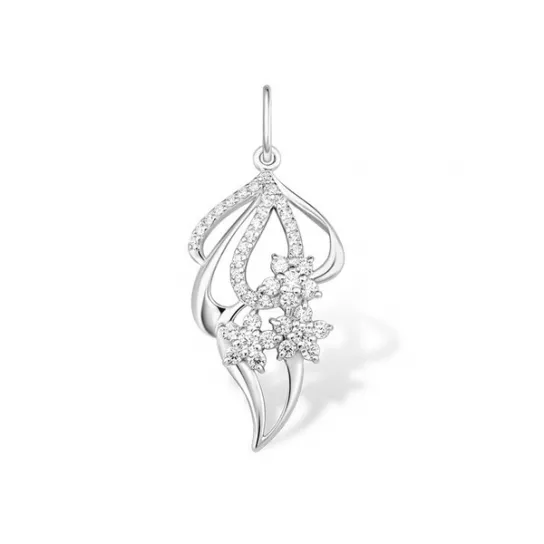 Подвеска с фианитом из серебра