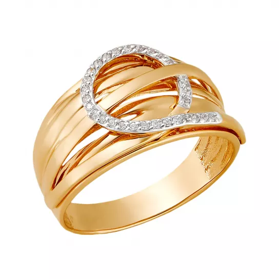 Кольцо с фианитом из золота