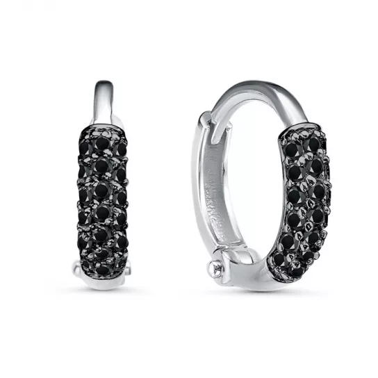 Серьги с фианитом из серебра