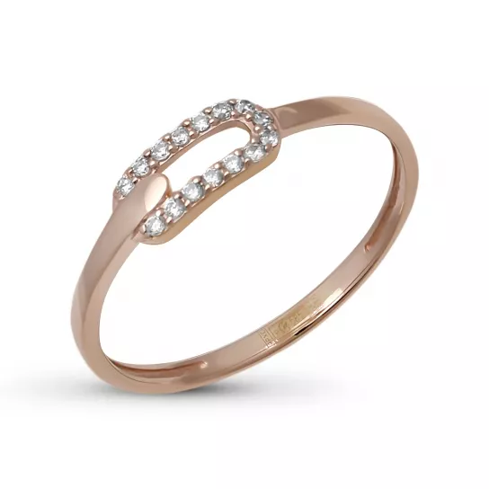 Кольцо с фианитом из золота