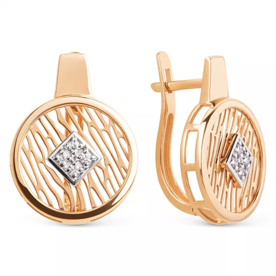 Серьги с фианитом из золота