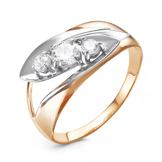 Кольцо с фианитом из золота