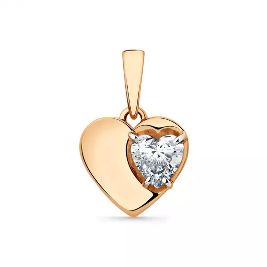 Подвеска с фианитом из золота