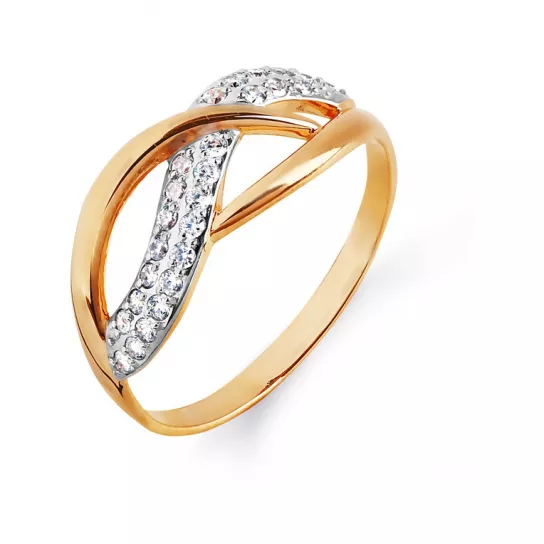 Кольцо с фианитом из золота