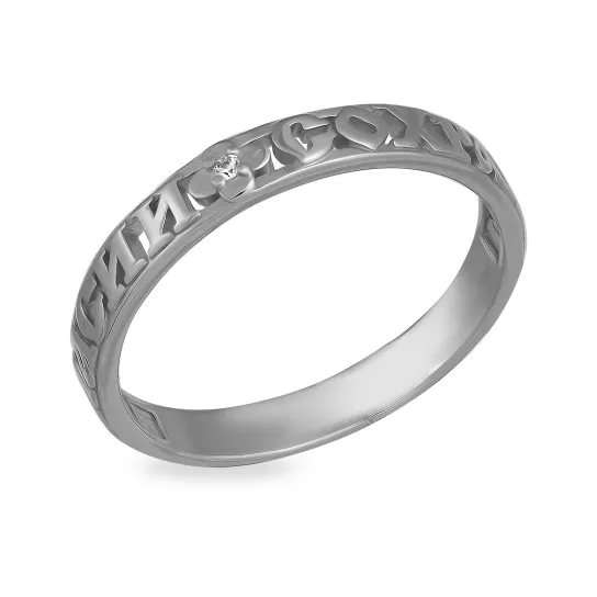 Кольцо с фианитом из серебра