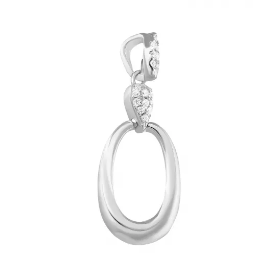 Подвеска с фианитом из серебра